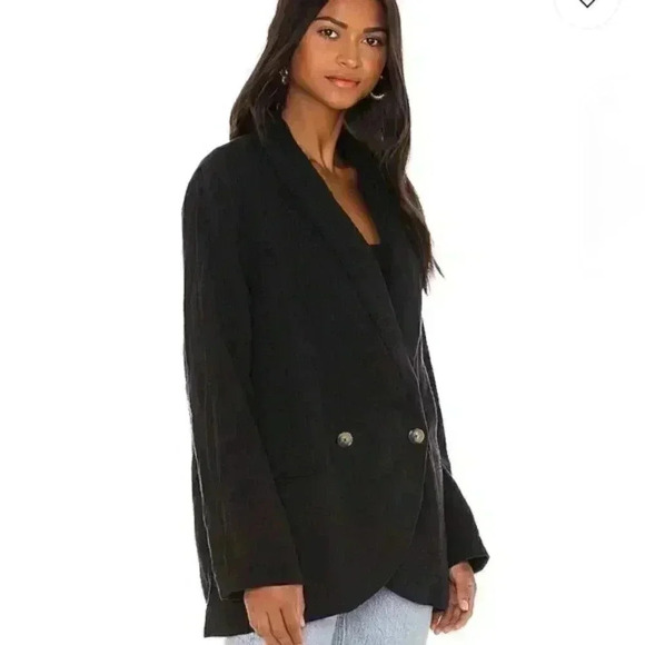 Free People Rowan Oversized Black Blazer - Picture 3 of 6
